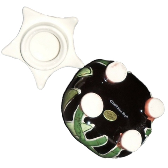 BLUE SKY Clayworks Trinket Box /3D Flower Shape Lid ~ No Box, Dated 2009 - Picture 3 of 5